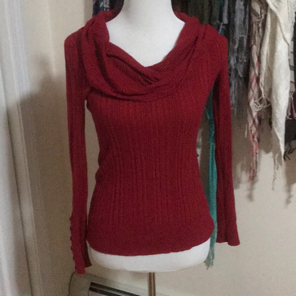 Red long sleeve sweater